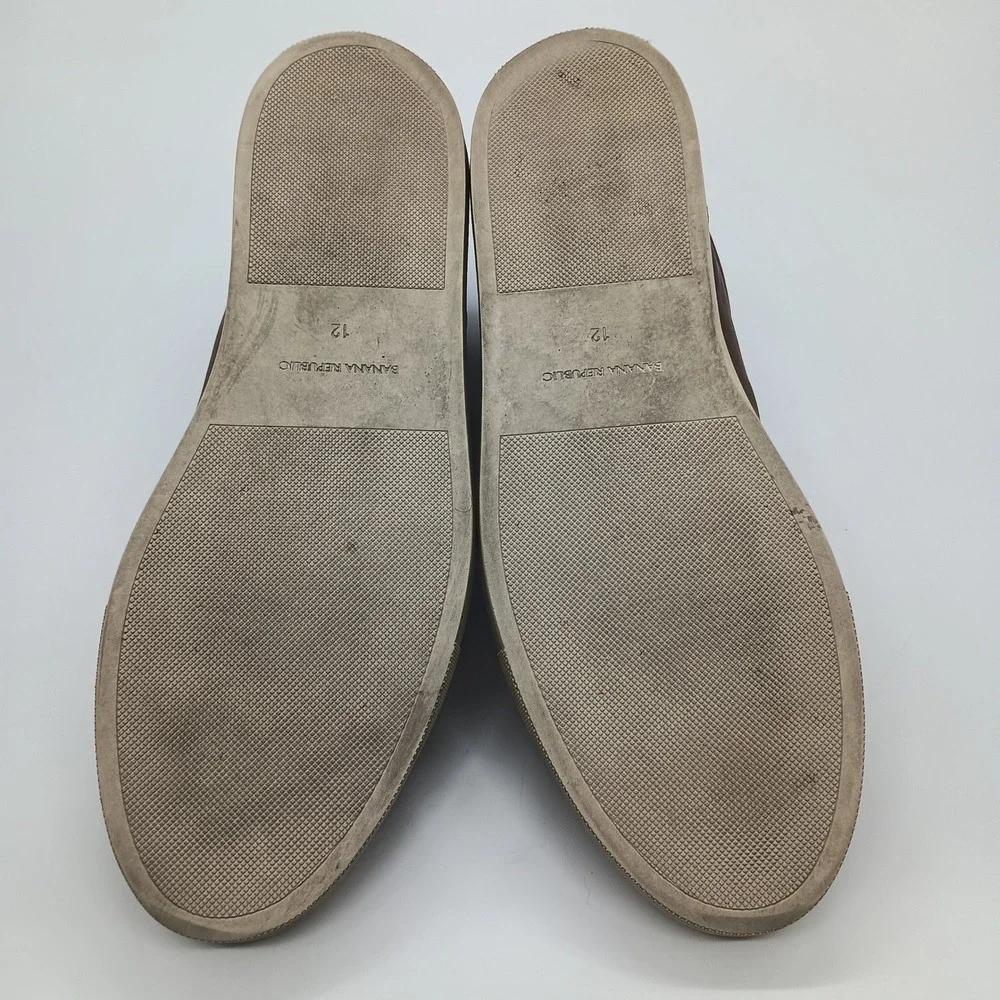 Banana Republic‎ Mens Nicklas Low-Top Leather Sneakers Brown Size 12